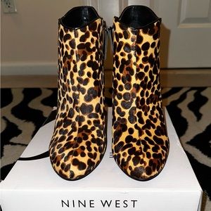 Brand New - Nine West Leopard Natural Calf-Haired Ankle Booties